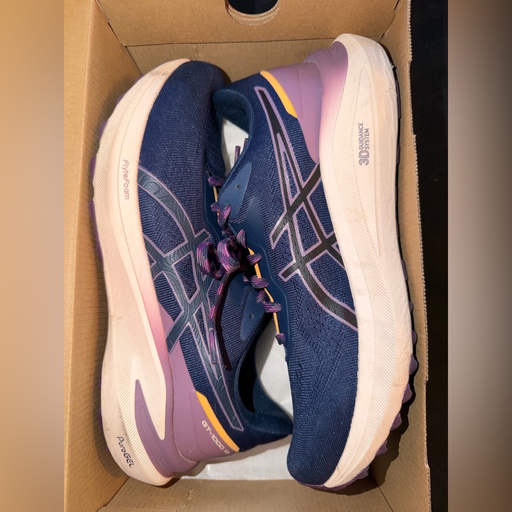 Asics Navy Blue Purple Pink Running Shoes